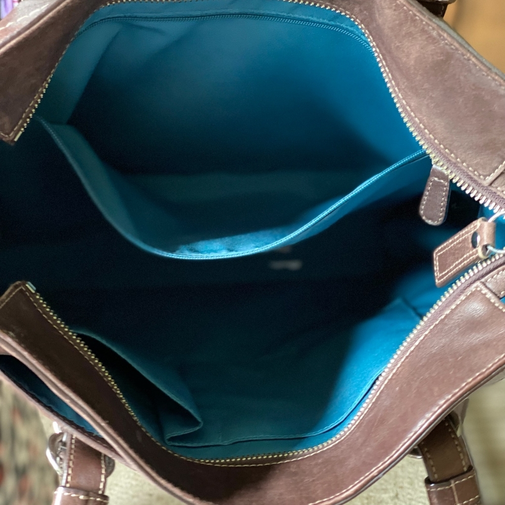 Coach Brown Leather Tote Bag - Picture 3 of 4